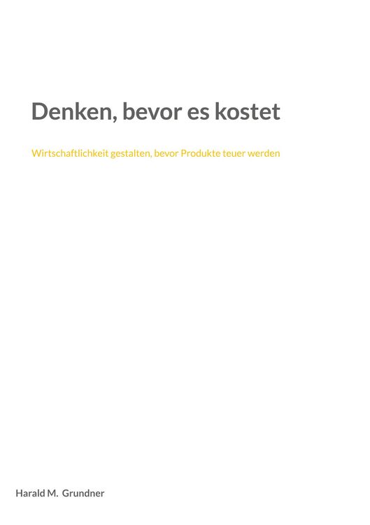 Produktbild: Denken, bevor es kostet