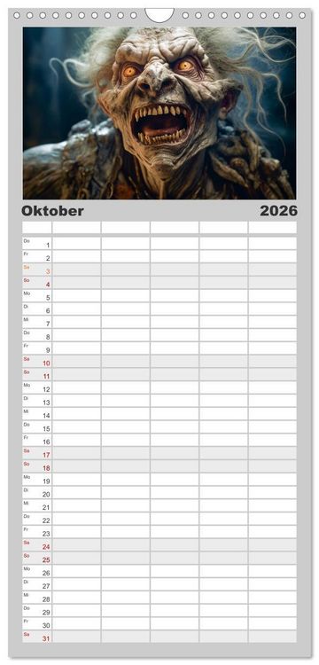 Produktbild: Familienplaner 2026 - Im Land der Hexen und Hexer mit 5 Spalten (Wandkalender, 21 x 45 cm) CALVENDO