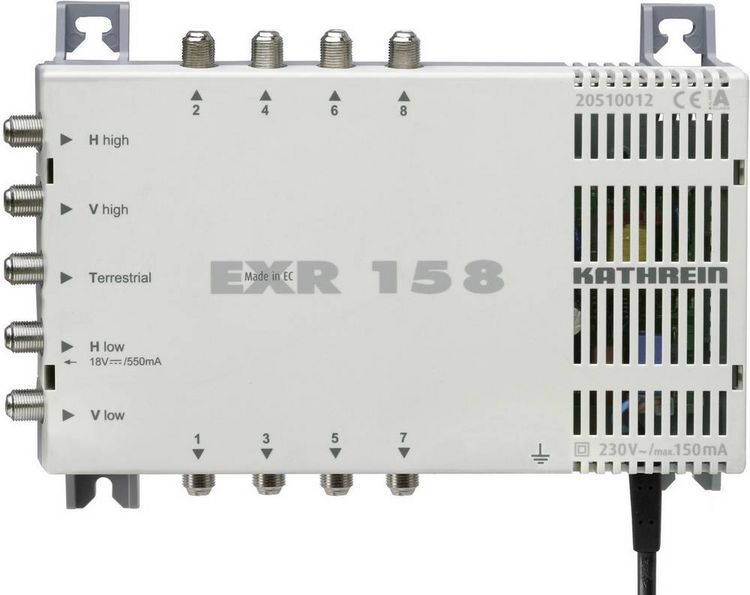 Produktbild: Kathrein EXR 158 SAT Multischalter Eing&auml;nge (Multischalter): 5 (4 SAT/1 terrestrisch) Teilnehmer-Anzahl: 8