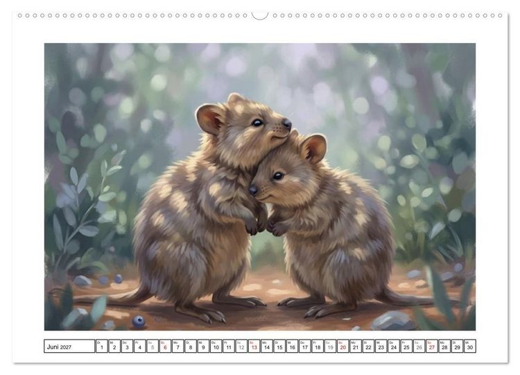 Produktbild: Quokkas - Gl&uuml;ckliche Momente im australischen Busch (Wandkalender 2027 DIN A2 quer), CALVENDO Monatskalender