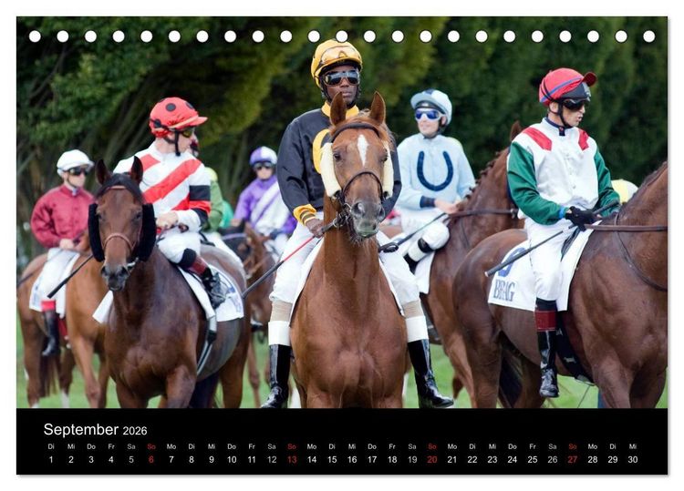 Produktbild: Faszination Galopprennen in Baden-Baden (Tischkalender 2026 DIN A5 quer), CALVENDO Monatskalender