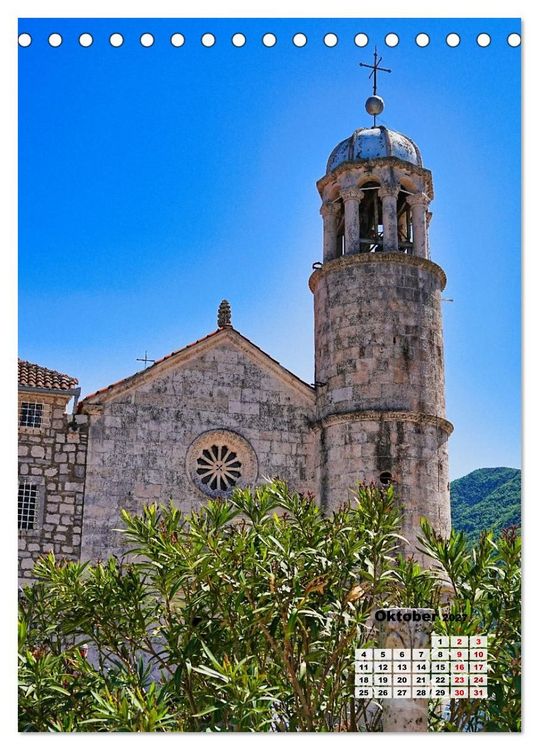 Produktbild: Kirchen rund um die Bucht von Kotor und in Budva (Tischkalender 2027 DIN A5 hoch), CALVENDO Monatskalender
