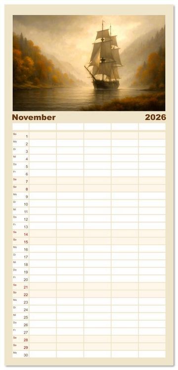 Produktbild: Familienplaner 2026 - Wind bewegt die Welt mit 5 Spalten (Wandkalender, 21 x 45 cm) CALVENDO