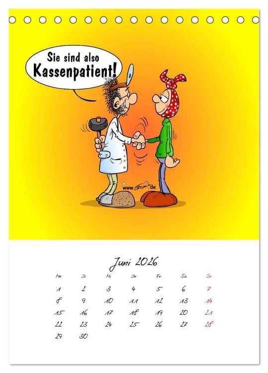 Produktbild: Trumix Cartoons - Gesundheit (Tischkalender 2026 DIN A5 hoch), CALVENDO Monatskalender