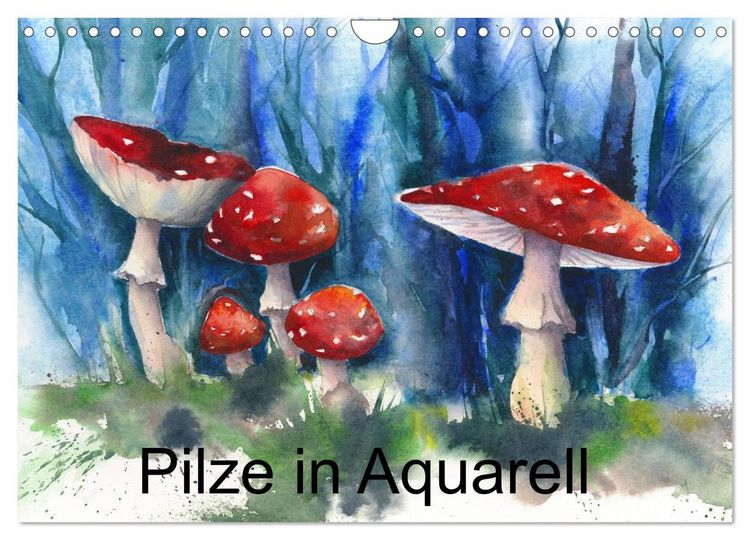 Produktbild: Pilze in Aquarell (Wandkalender 2026 DIN A4 quer), CALVENDO Monatskalender