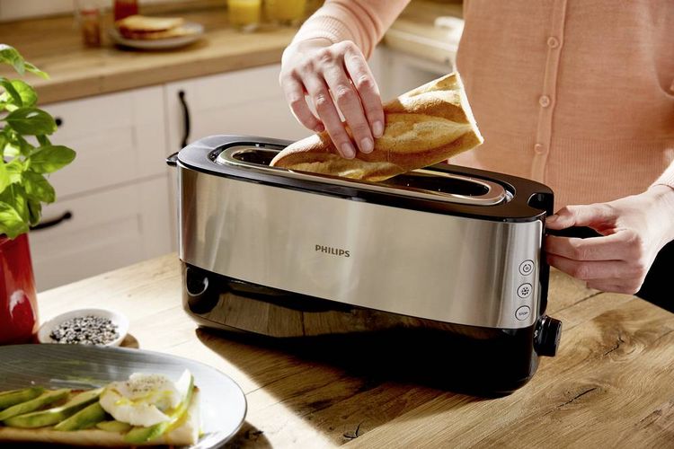 Produktbild: Philips Home HD2692/90 Viva Langschlitztoaster Edelstahl, Schwarz