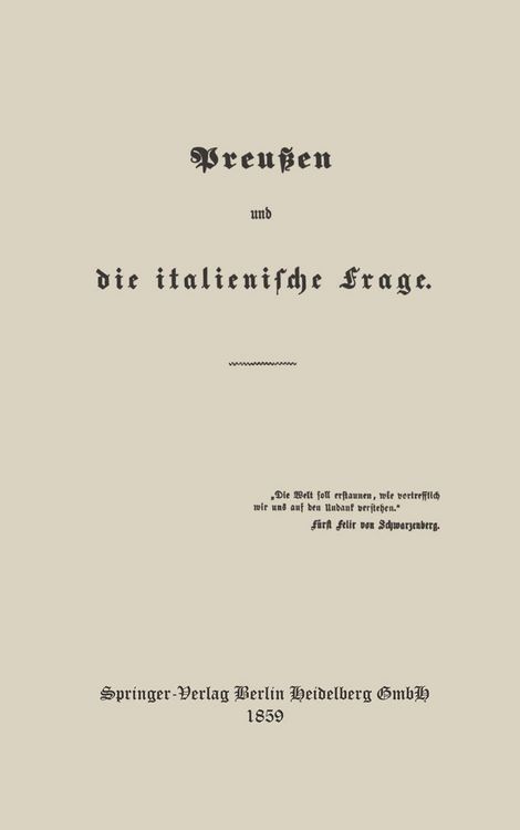 Produktbild: Preu&szlig;en und die italienische Frage