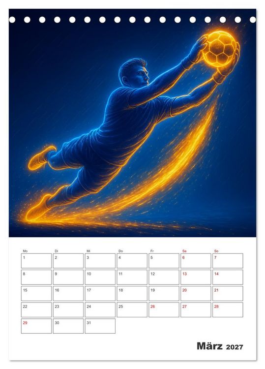 Produktbild: Vision Fu&szlig;ball Licht - Kraft - Spiel (Tischkalender 2027 DIN A5 hoch), CALVENDO Monatskalender
