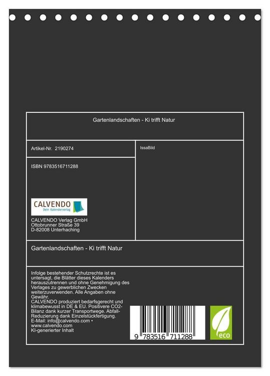 Produktbild: Gartenlandschaften - Ki trifft Natur (Tischkalender 2026 DIN A5 hoch), CALVENDO Monatskalender