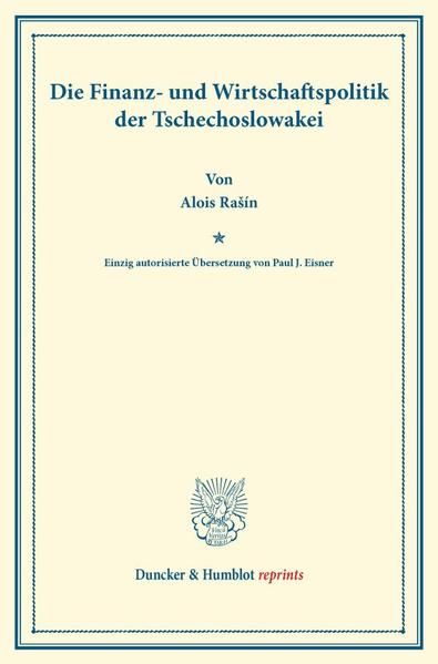 Produktbild: Die Finanz- und Wirtschaftspolitik der Tschechoslowakei.