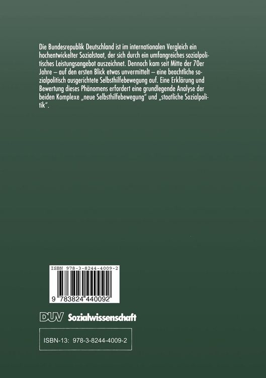 Produktbild: Neue Selbsthilfebewegung und staatliche Sozialpolitik