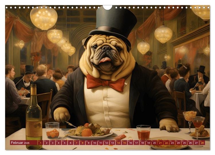 Produktbild: Boteros Hunde - Kunstvoller Kalender im Stile des Boterismo (Wandkalender 2026 DIN A3 quer), CALVENDO Monatskalender