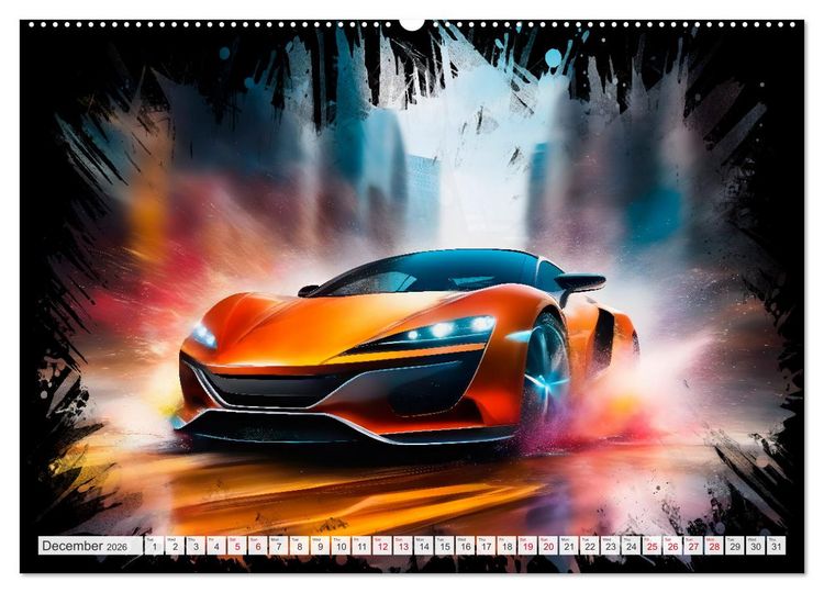 Produktbild: COOL SPORTSCARS Breathtaking AI-generated speedsters (Wall Calendar 2026 DIN A2 landscape), CALVENDO 12 Month Wall Calendar