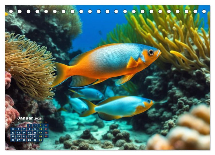 Produktbild: Tief unten im Meer Unterwasser Fantasy (Tischkalender 2026 DIN A5 quer), CALVENDO Monatskalender