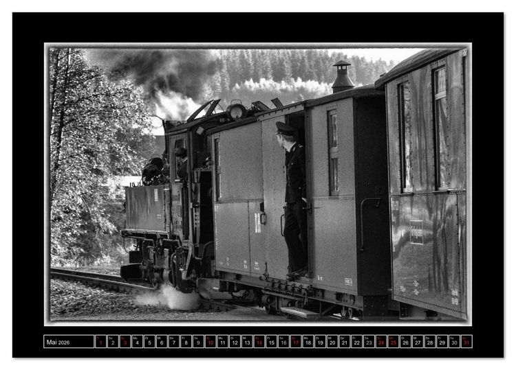 Produktbild: Unter Dampf - Mit der Pre&szlig;nitztalbahn durchs Erzgebirge (Tischkalender 2026 DIN A5 quer), CALVENDO Monatskalender