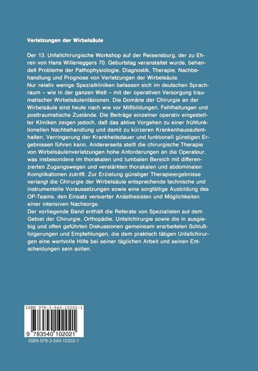 Produktbild: Verletzungen der Wirbels&auml;ule