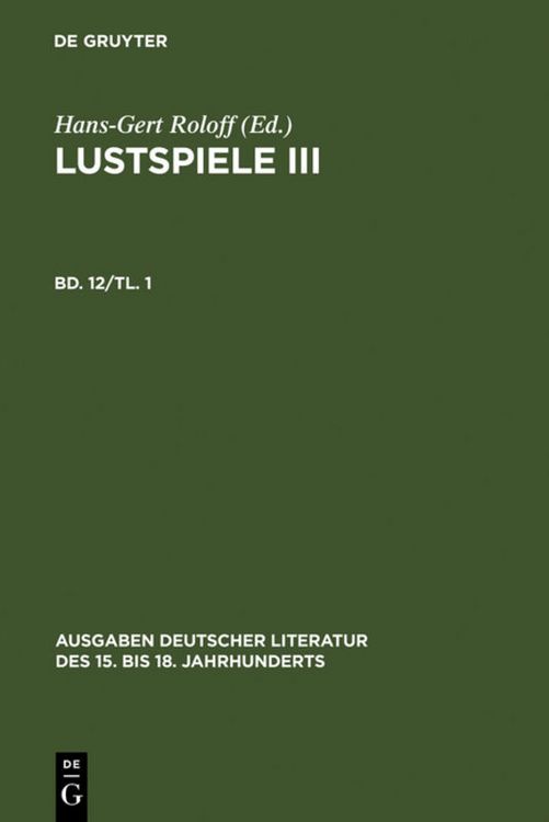 Produktbild: Lustspiele III. Erster Teil
