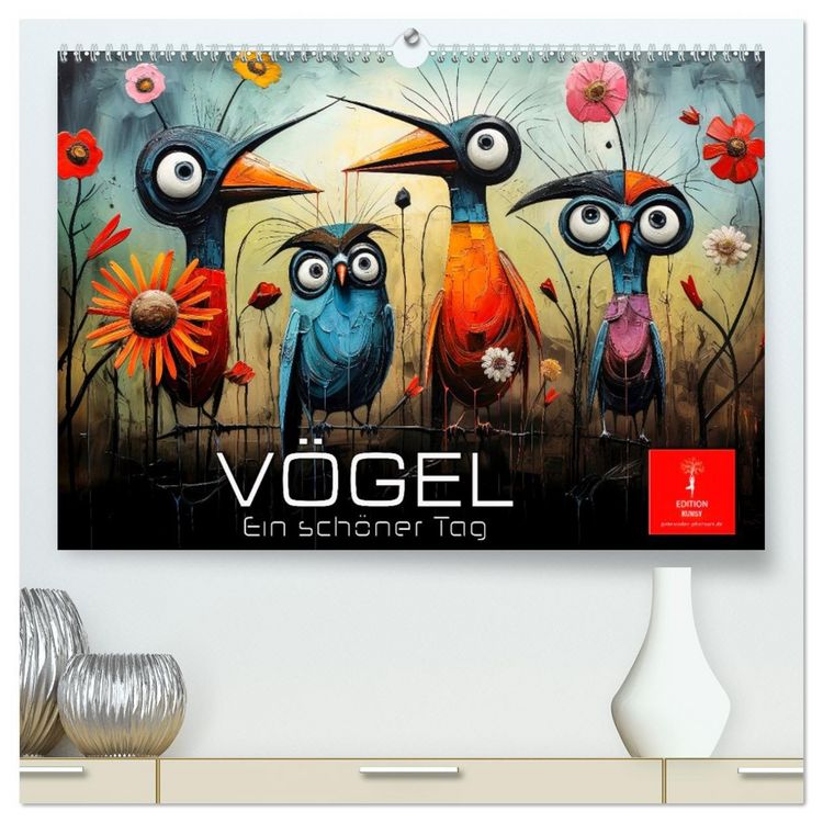 Produktbild: V&ouml;gel - ein sch&ouml;ner Tag (hochwertiger Premium Wandkalender 2026 DIN A2 quer), Kunstdruck in Hochglanz