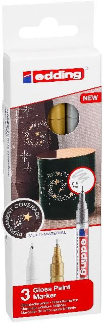 Produktbild: edding 780 Glanzlackmarker 3er Set metallic
