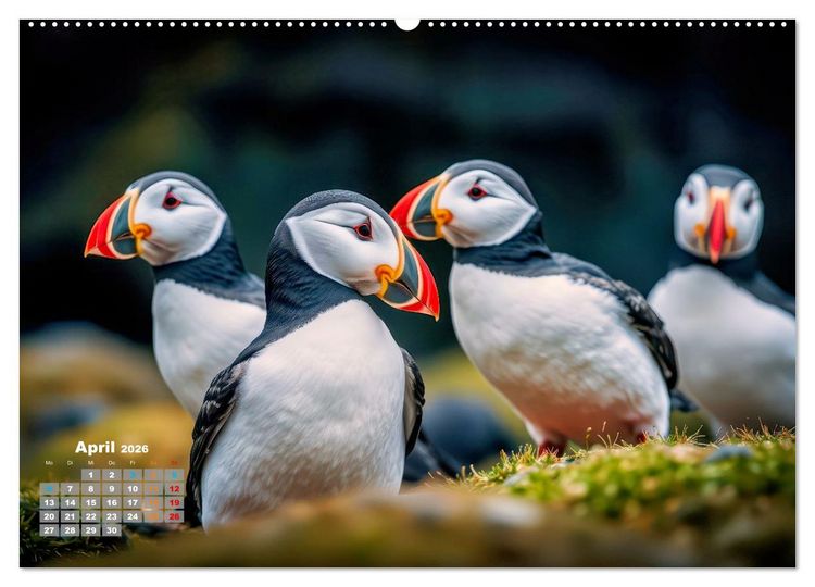 Produktbild: Tieftaucher Papageitaucher (hochwertiger Premium Wandkalender 2026 DIN A2 quer), Kunstdruck in Hochglanz