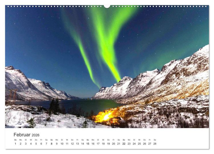 Produktbild: Nordlichter - ein beeindruckendes Schauspiel. (hochwertiger Premium Wandkalender 2026 DIN A2 quer), Kunstdruck in Hochglanz