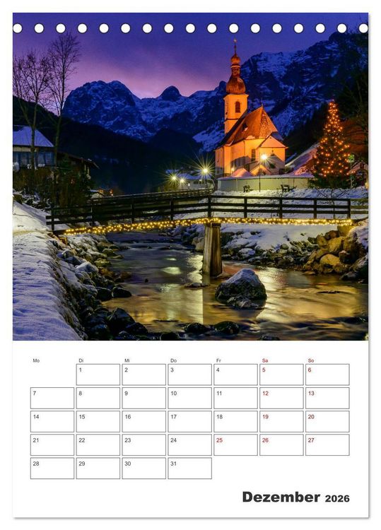 Produktbild: Urlaub in Oberbayern - zwischen Watzmann und Chiemsee (Tischkalender 2026 DIN A5 hoch), CALVENDO Monatskalender