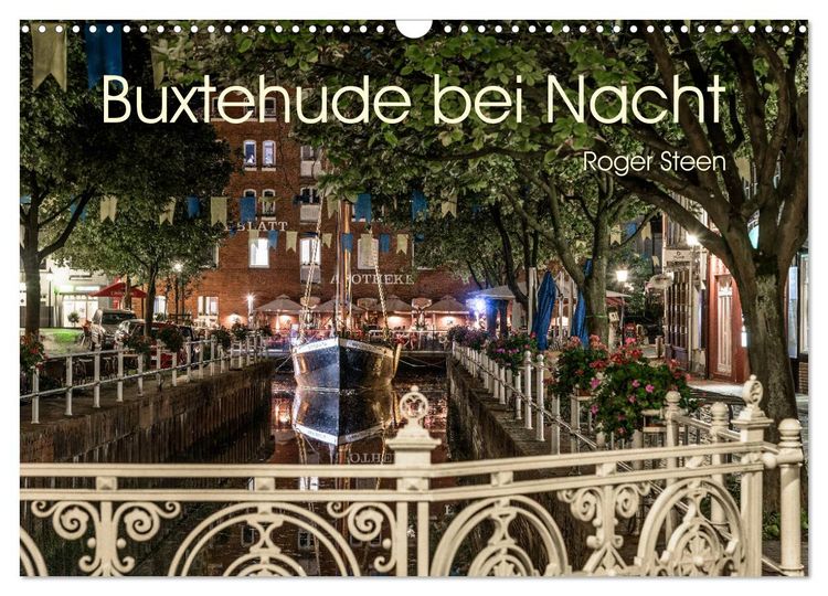 Produktbild: Buxtehude bei Nacht (Wandkalender 2026 DIN A3 quer), CALVENDO Monatskalender