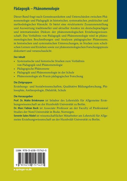 Produktbild: P&auml;dagogik - Ph&auml;nomenologie