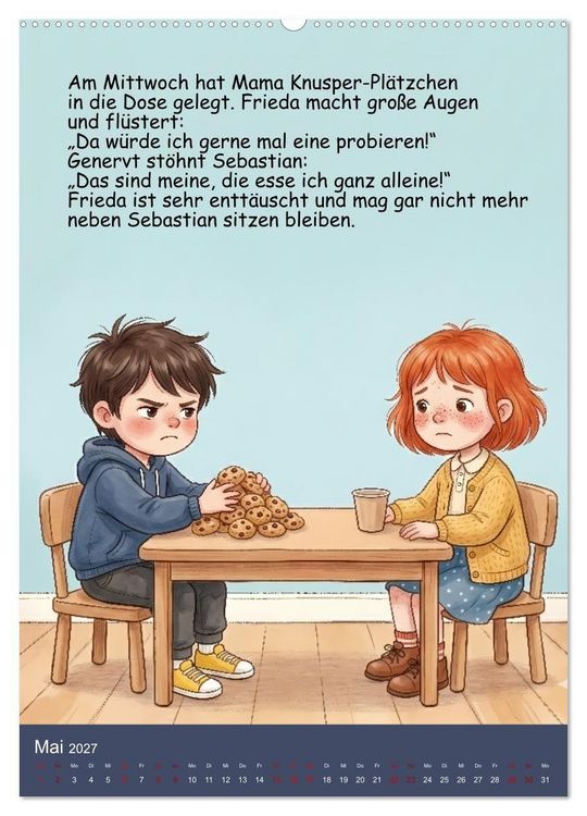 Produktbild: Sebastian - der nicht teilen wollte (hochwertiger Premium Wandkalender 2027 DIN A2 hoch), Kunstdruck in Hochglanz