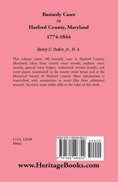 Produktbild: Bastardy Cases in Harford County, Maryland, 1774 - 1844