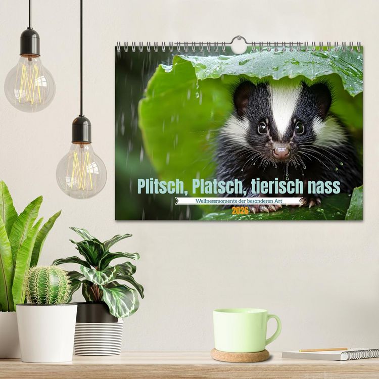 Produktbild: Plitsch, Platsch, tierisch nass (Wandkalender 2026 DIN A4 quer), CALVENDO Monatskalender