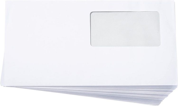 Produktbild: Herlitz Briefumschlag DIN lang selbstklebend mit Fenster wei&szlig; 100er Set