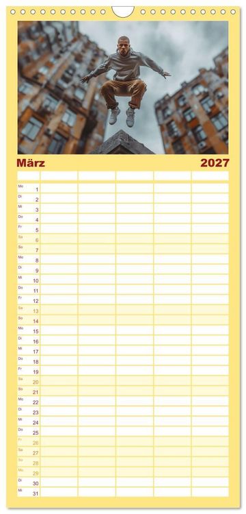 Produktbild: Familienplaner 2027 - Action pur - atemberaubende Hobbys mit 5 Spalten (Wandkalender, 21 x 45 cm) CALVENDO