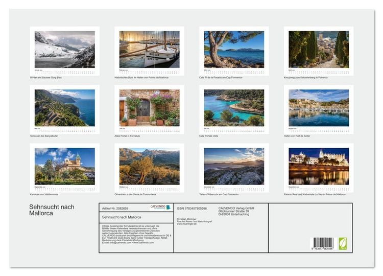 Produktbild: Sehnsucht nach Mallorca (Wandkalender 2026 DIN A2 quer), CALVENDO Monatskalender