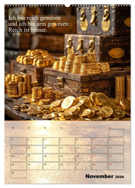 Produktbild: Der Geld-Anlock-Kalender (hochwertiger Premium Wandkalender 2026 DIN A2 hoch), Kunstdruck in Hochglanz