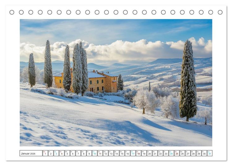 Produktbild: Zypressen und Weinberge (Tischkalender 2026 DIN A5 quer), CALVENDO Monatskalender