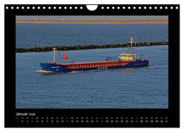 Produktbild: Frachtschiffe -von K&uuml;ste zu K&uuml;ste- (Wandkalender 2026 DIN A4 quer), CALVENDO Monatskalender