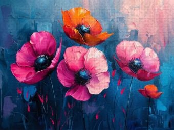Produktbild: CALVENDO Puzzle Mohnblumen | 1000 Teile Lege-Gr&ouml;&szlig;e 64x48cm Foto-Puzzle f&uuml;r gl&uuml;ckliche Stunden