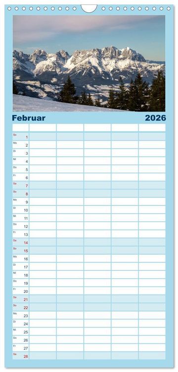 Produktbild: Familienplaner 2026 - Der Wilde Kaiser, das Kletterparadies bei Kitzb&uuml;hel mit 5 Spalten (Wandkalender, 21 x 45 cm) CALVENDO