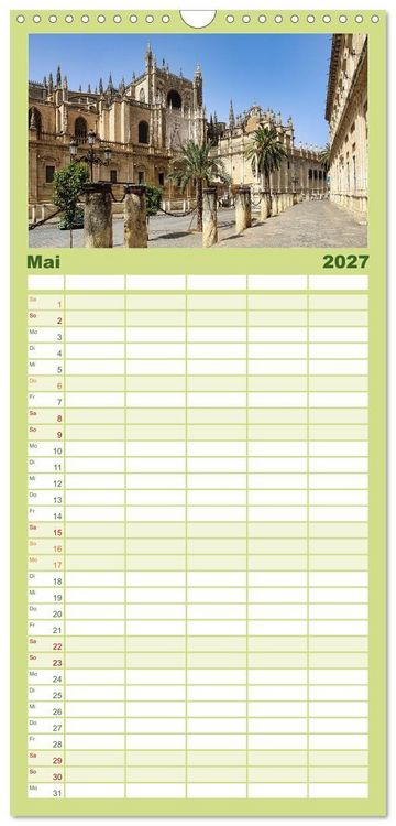 Produktbild: Familienplaner 2027 - Sevilla, eine der sch&ouml;nsten St&auml;dte der Welt mit 5 Spalten (Wandkalender, 21 x 45 cm) CALVENDO