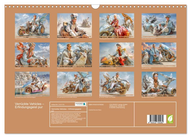 Produktbild: Verr&uuml;ckte Vehicles &ndash; Erfindungsgeist pur (Wandkalender 2026 DIN A3 quer), CALVENDO Monatskalender