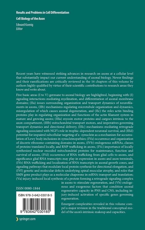Produktbild: Cell Biology of the Axon