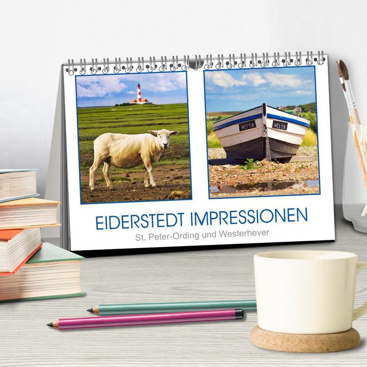 Produktbild: Eiderstedt Impressionen (Tischkalender 2026 DIN A5 quer), CALVENDO Monatskalender