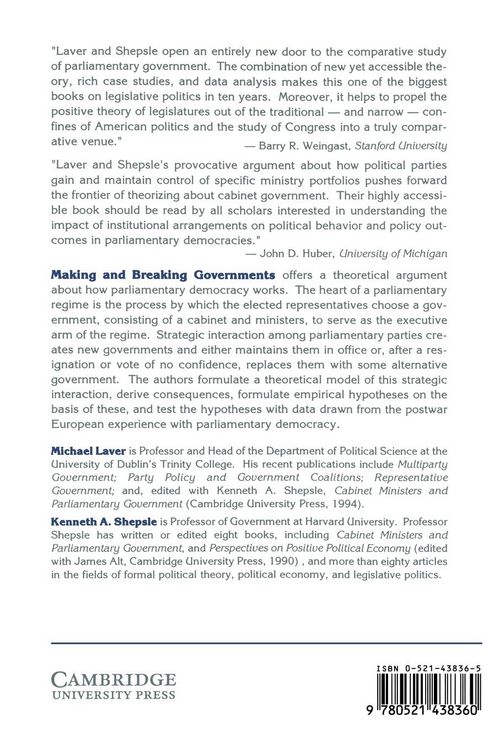 Produktbild: Making and Breaking Governments