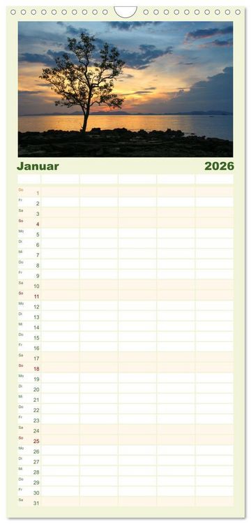 Produktbild: Familienplaner 2026 - S&uuml;dostasiens Natursch&auml;tze mit 5 Spalten (Wandkalender, 21 x 45 cm) CALVENDO