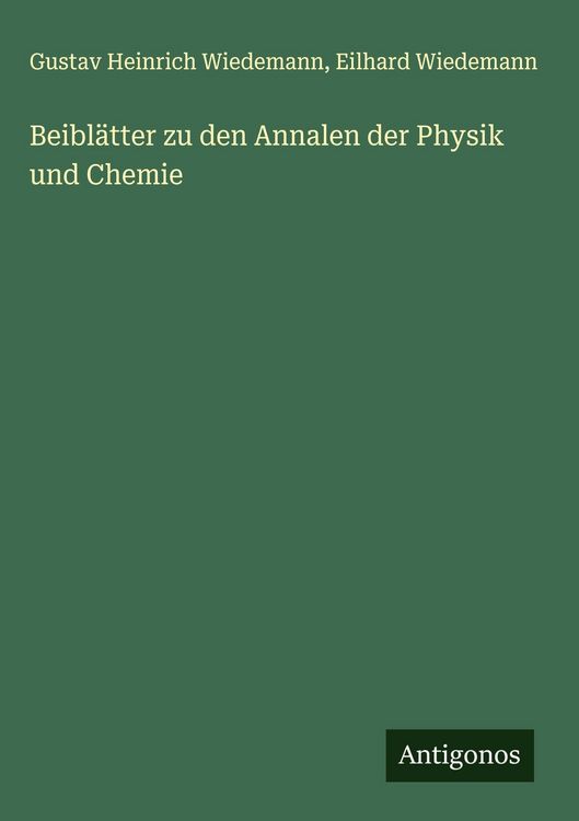 Produktbild: Beibl&auml;tter zu den Annalen der Physik und Chemie