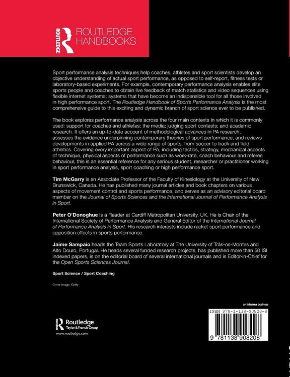 Produktbild: Routledge Handbook of Sports Performance Analysis