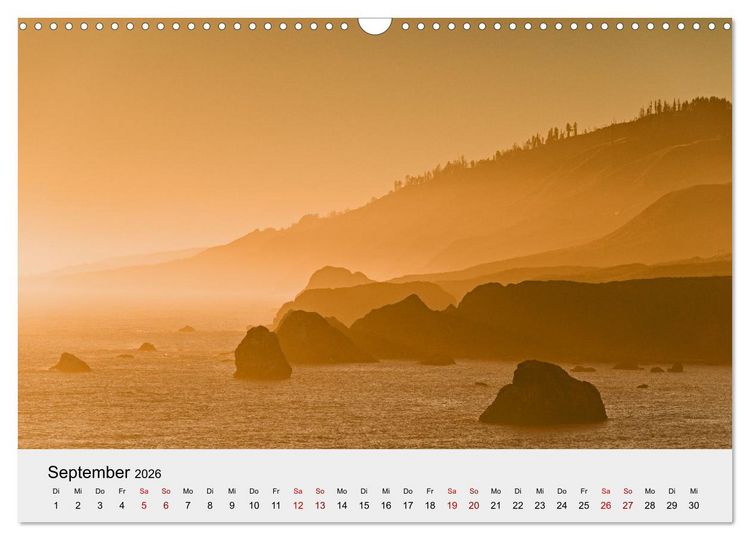 Produktbild: Kalifornien - K&uuml;sten und W&uuml;sten, St&auml;dte und Berge (Wandkalender 2026 DIN A3 quer), CALVENDO Monatskalender