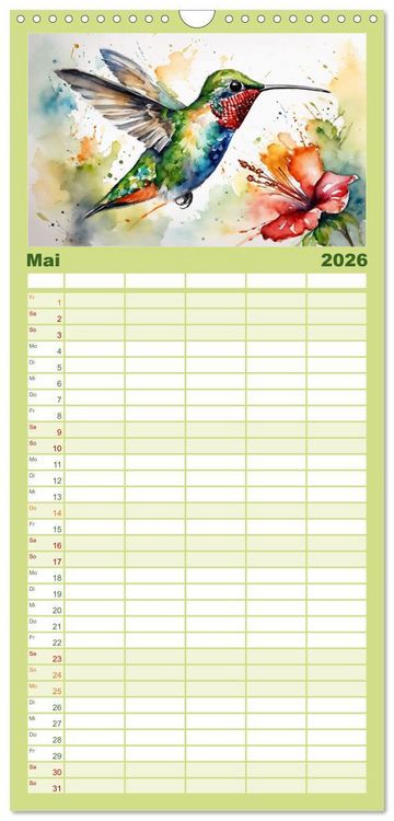 Produktbild: Familienplaner 2026 - Schillernde Edelsteine mit 5 Spalten (Wandkalender, 21 x 45 cm) CALVENDO