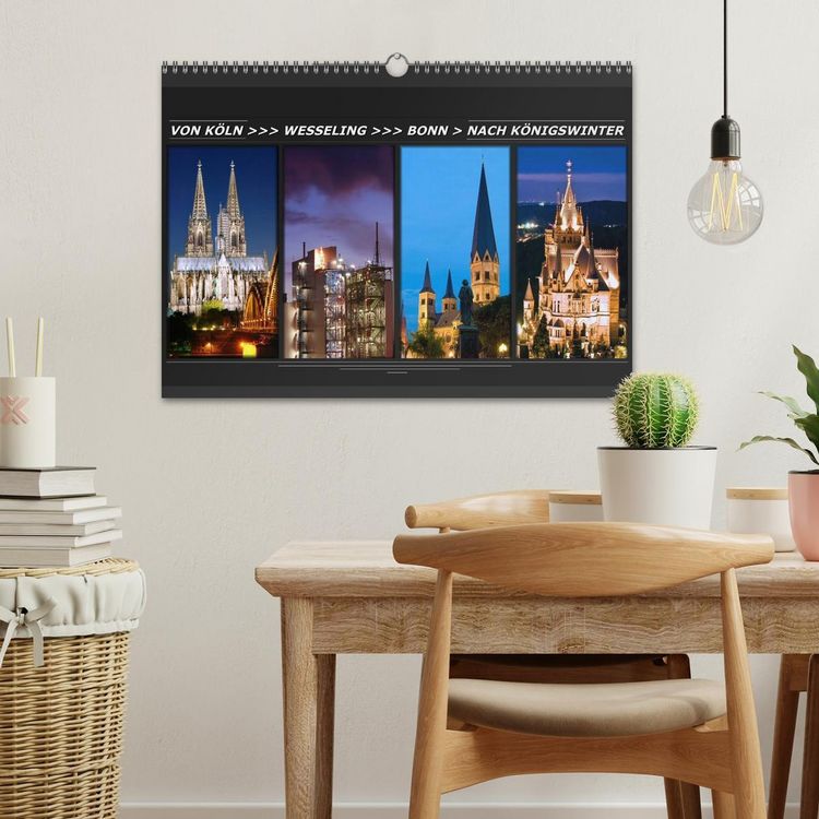 Produktbild: Von K&ouml;ln nach K&ouml;nigswinter (Wandkalender 2026 DIN A3 quer), CALVENDO Monatskalender